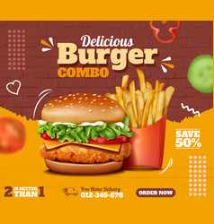 Fast Food Post Burger Social Media Advertising