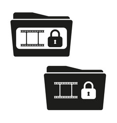 Folder Film Lock Icon Secure Data Storage