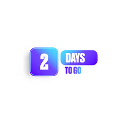 Two Days To Go Countdown Blue Horizontal Banner