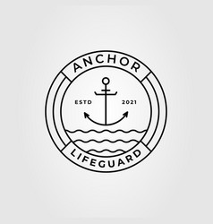 Anchor Line Art And Lifeguard Logo Design