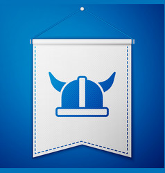 Blue Viking In Horned Helmet Icon Isolated On