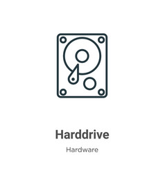 Harddrive Outline Icon Thin Line Black