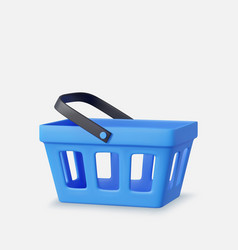 3d Blue Realistic Shopping Cart