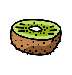 Cut Kiwi Fruit Green Color Icon