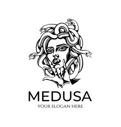 Medusa Gorgon Logo Head Of A Woman With Snakes