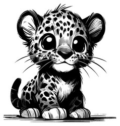 Baby African Leopard Linocut