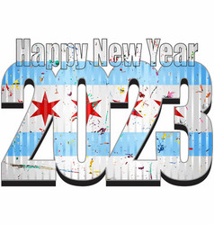 Happy New Year 2023 With Chicago Flag Inside