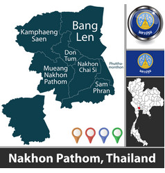 Map Of Nakhon Pathom Thailand Royalty Free Vector Image
