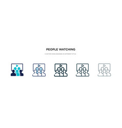 People Watching A Movie Icon In Different Style