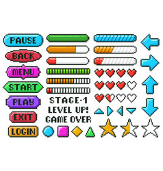 Pixel Game Menu Buttons Game 8 Bit Ui Controller