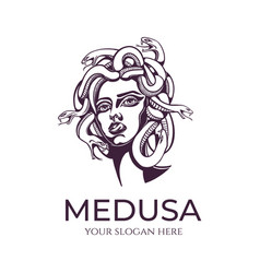 Medusa Gorgon Logo Head Of A Woman With Snakes