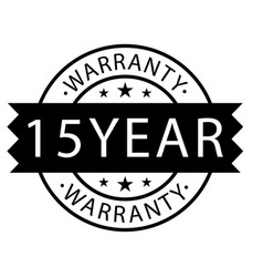 15 Year Warranty Stamp On White Background