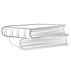 Black And White Drawing Of A Closed Book Stack