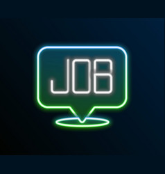 Glowing Neon Line Search Job Icon Isolated