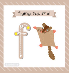 Letter F Lowercase Tracing Flying Squirrel