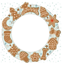 Gingerbread Christmas Cookies Snowflake Dog Bone