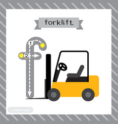 Letter F Lowercase Tracing Forklift