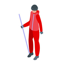 Man Arctic Exploration Icon Isometric Ice