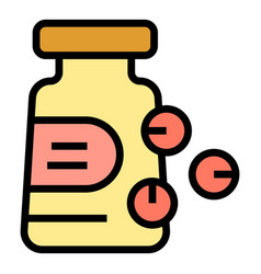 Pills Jar Icon Flat