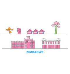 Zimbabwe Line Cityscape Flat Travel City