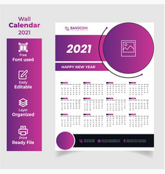 2021 Wall Calendar Print Ready File