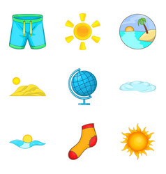 Mild Weather Icons Set Cartoon Style