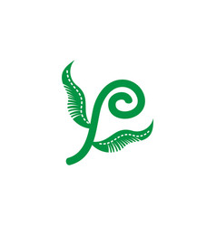 Spiral Green Leaf Simple Logo