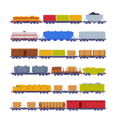 Train Or Locomotive With Wagon Pulling Freight And