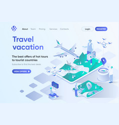 Travel Vacation Isometric Landing Page