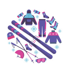 Winter Sports Equipment And Clothing In Decorative