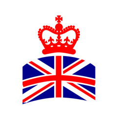 A Crown Red British United Kingdom Flag Emblem