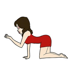 Comic Cartoon Woman On All Fours