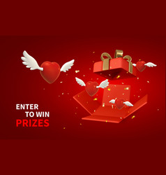 Enter To Win Prizes 3d Flying Hearts With Wings