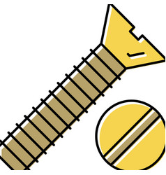 Flat Head Screw Color Icon