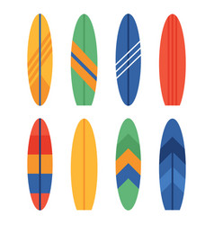 Set Different Colourful Surfboards Summer