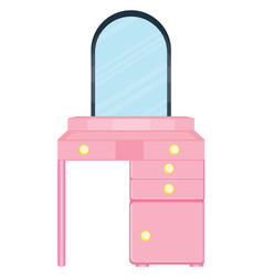 Pink Dressing Table On A White Background