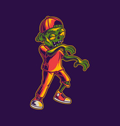 T Shirt Design Zombie Walking Side View