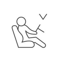 Correct Driving Posture Line Icon