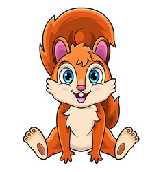 Cute Baby Squirrel Cartoon Sitting