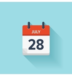 July 28 Flat Daily Calendar Icon Date