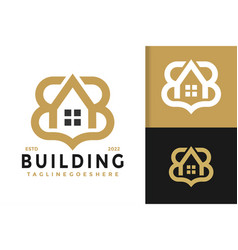 Letter B Building House Logo Design Brand