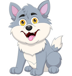 Cute Cartoon Baby Wolf