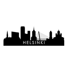 Helsinki Skyline Silhouette Black City