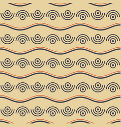 Seamless Pattern With Wavy Lines Half Circles