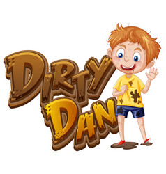 Dirty Dan Logo Text Design With Boy