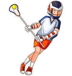 Man Playing Lacrosse With Net And Ball