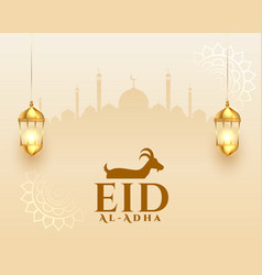 Realistic Eid Al Adha Bakrid Greeting Design