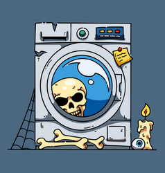 Skull Inside Washing Machine