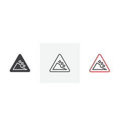 Falling Rocks Or Debris Warning Road Sign Icon