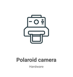 Polaroid Camera Outline Icon Thin Line Black